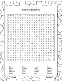 Sopa de letras animales de granja