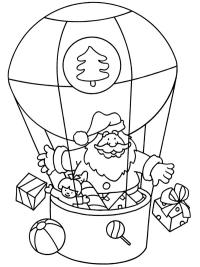 Papá Noel en globo aerostático