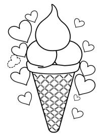 Helado con corazones