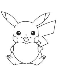 Pikachu sosteniendo un corazón