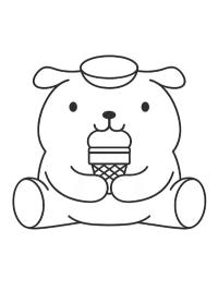 Pompompurin comiendo helado