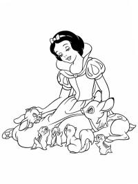 Blancanieves con los animales