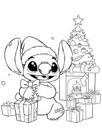 Stitch con regalos de Navidad