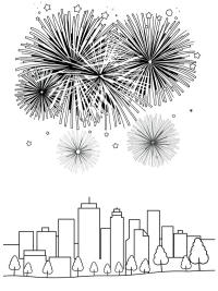 Fuegos artificiales en la ciudad