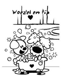 Woezel y Pip en la bañera