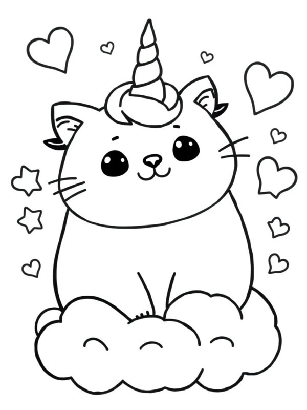 Dibujo de Pusheen Unicorn para Colorear