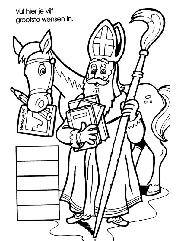 Dibujo de Lista de deseos para San Nicolas para Colorear