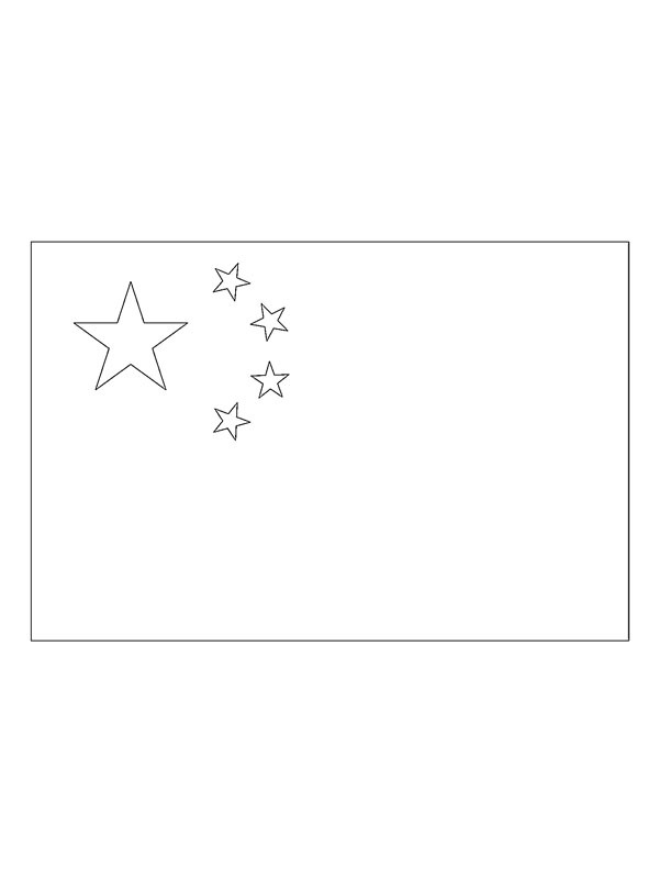Dibujo de Bandera de China para Colorear