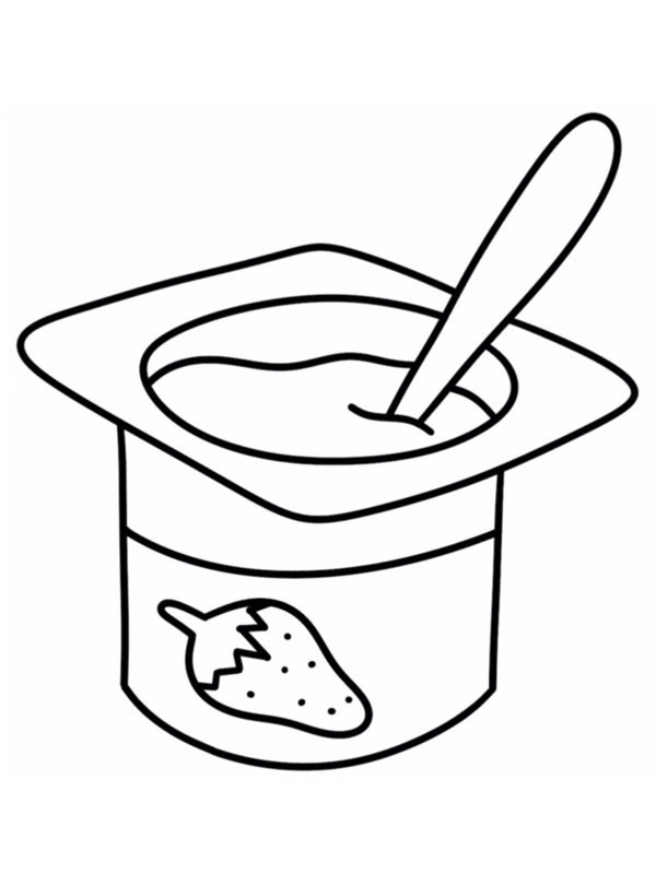 Dibujo de Yogur de fresa para Colorear