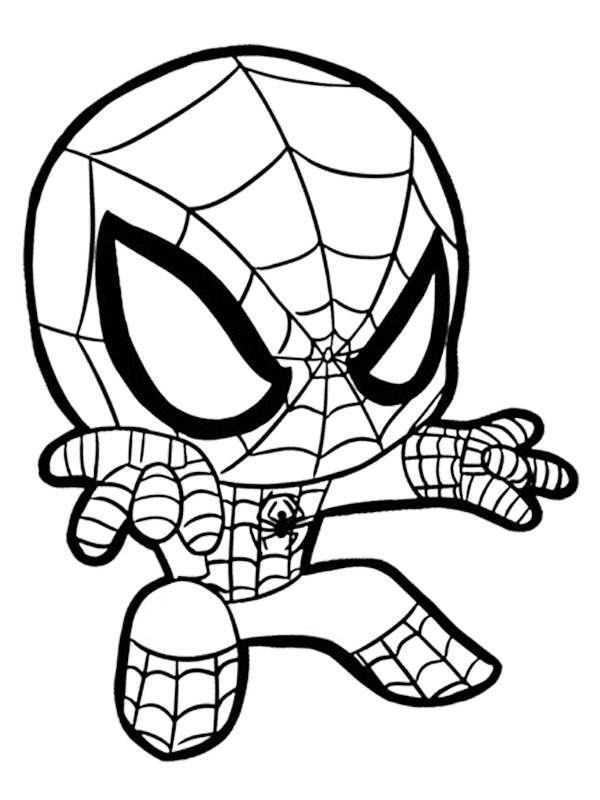 Dibujo de Bebé Spiderman para Colorear