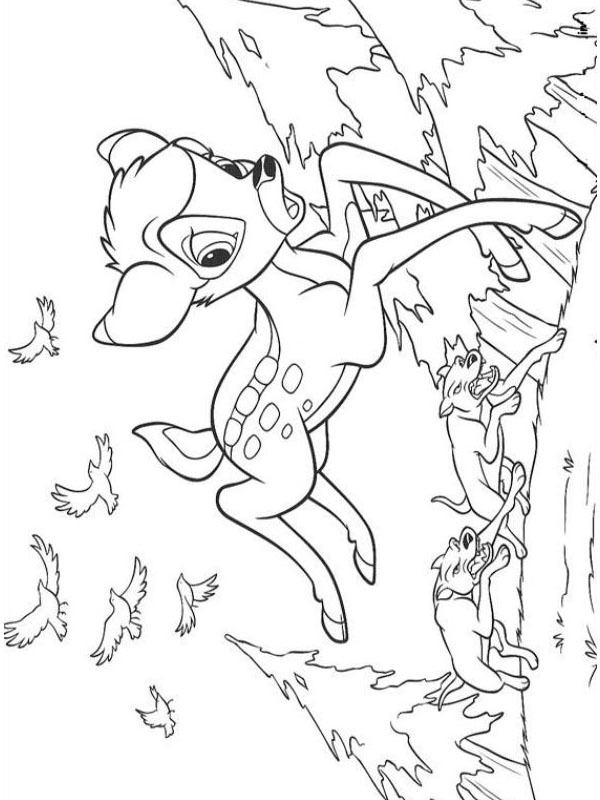 Dibujo de Bambi huyendo para Colorear