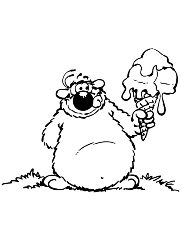 Dibujo de dommel con cucurucho de helado para Colorear