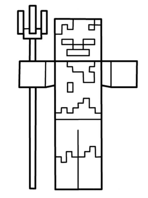 Dibujo de Ahogado (Minecraft) para Colorear