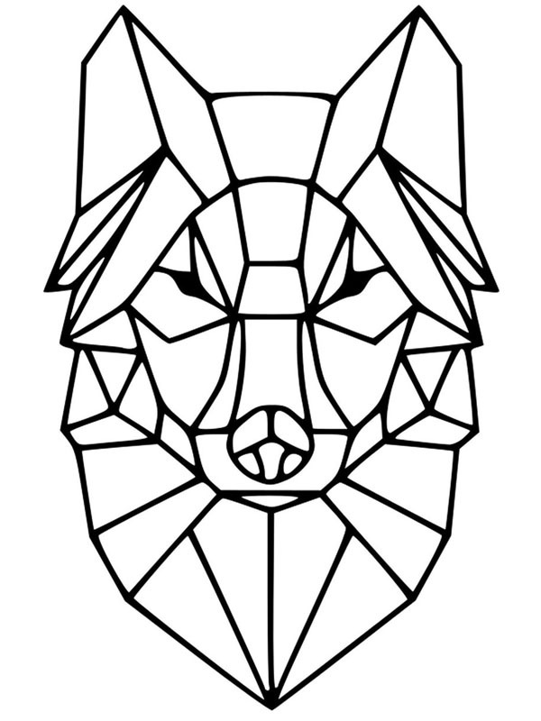 Dibujo de Lobo geométrico para Colorear