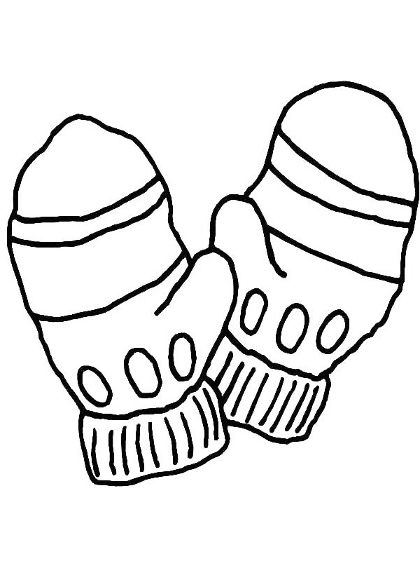 Dibujo de Guantes de invierno para Colorear