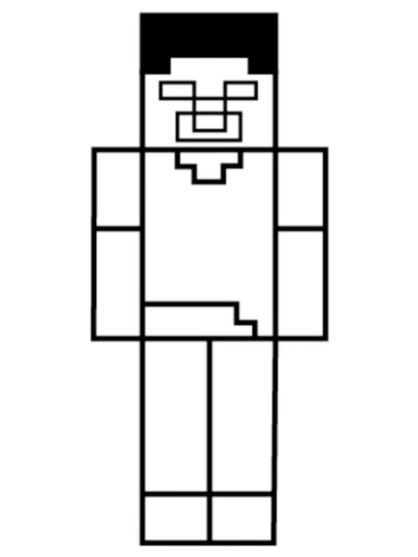 Dibujo de Herobrine Minecraft para Colorear