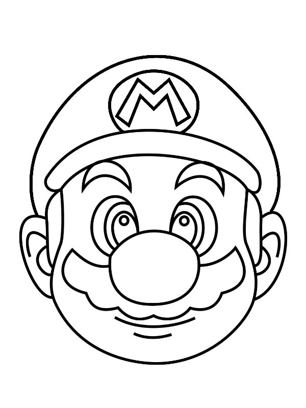 Dibujo de Cabeza de Mario para Colorear