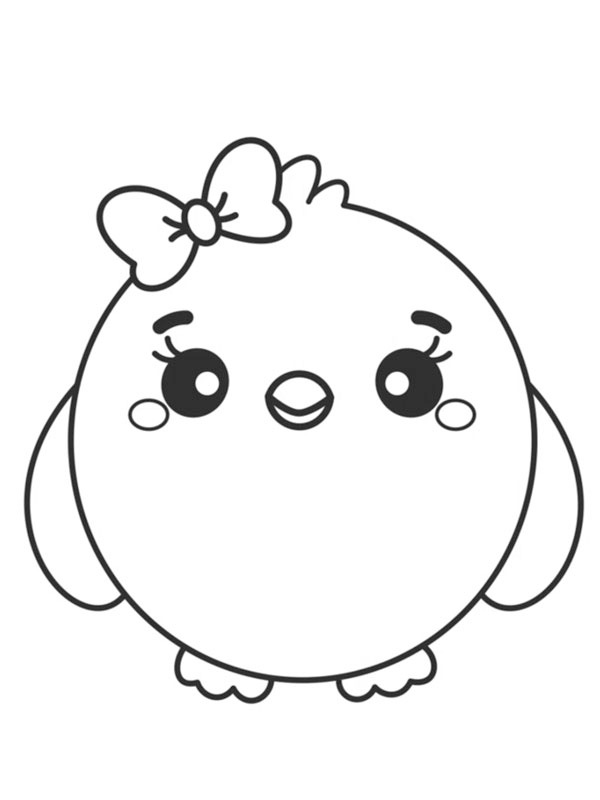 Dibujo de Pollo kawaii para Colorear