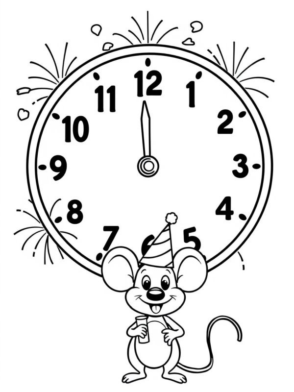 Dibujo de Reloj de nochebuena para Colorear