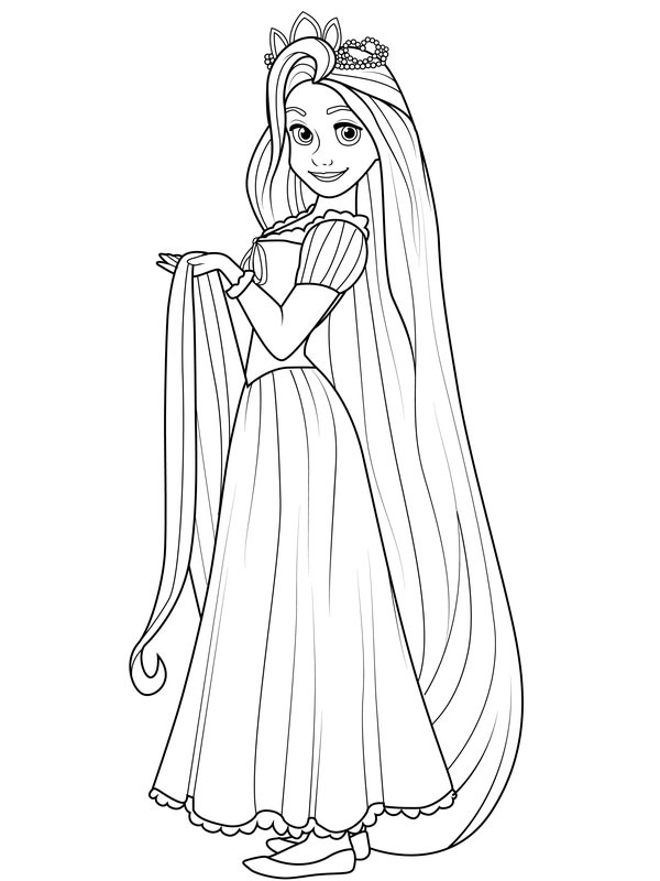 Dibujo de Hermosa Rapunzel para Colorear