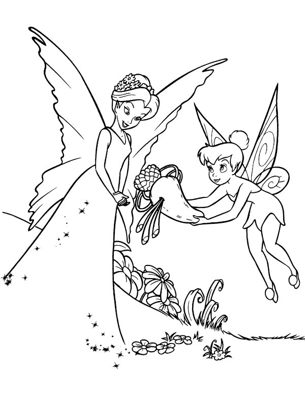 Dibujo de Reina Clarion y Tinker Bell para Colorear