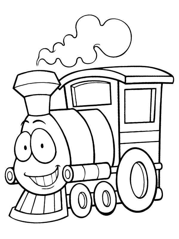 Dibujo de tren sonriente para Colorear