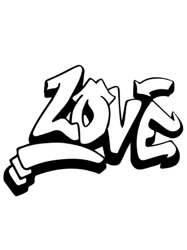 Dibujo de Graffiti de amor para Colorear