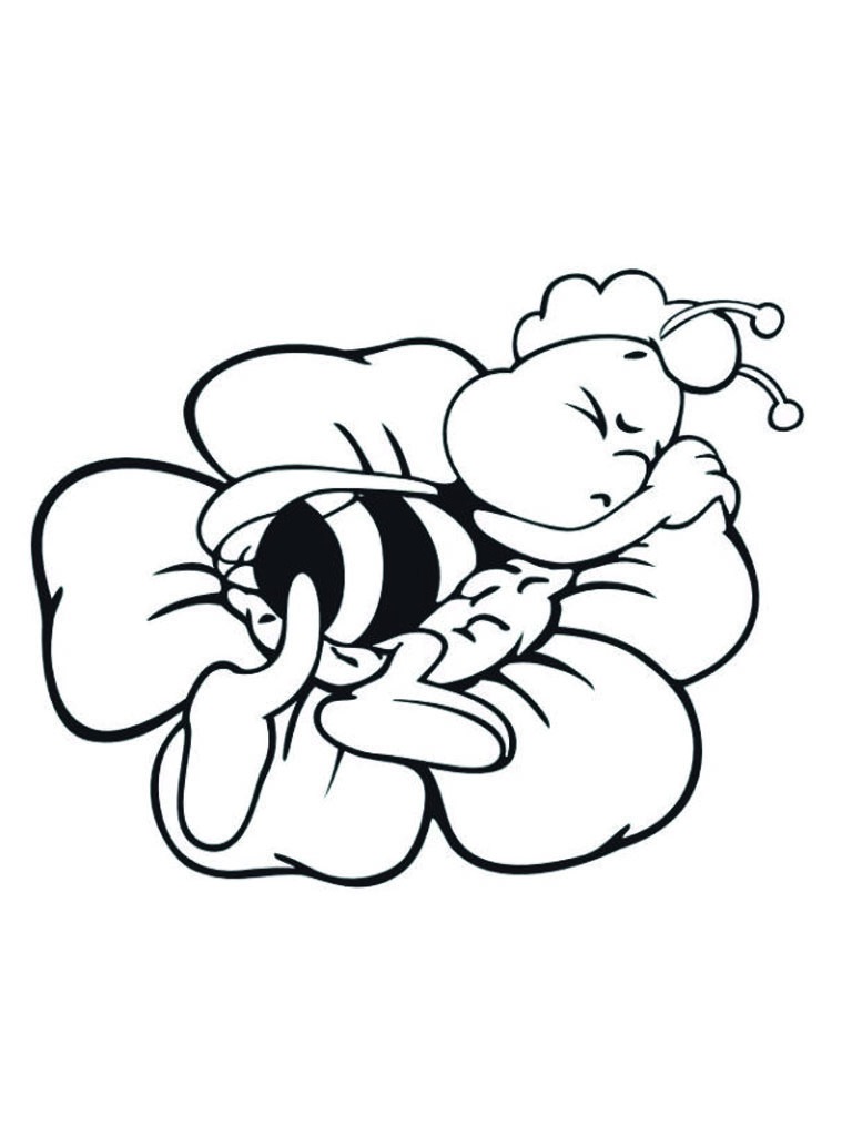 Dibujo de Willie la abeja duerme para Colorear