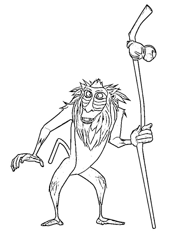 Dibujo de Mandril Rafiki para Colorear