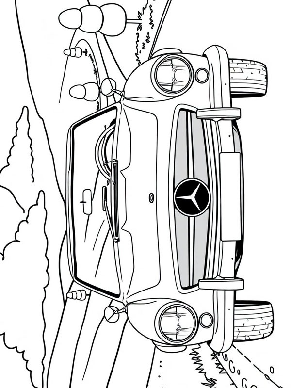 Dibujo de Mercedes-Benz 190 SL para Colorear