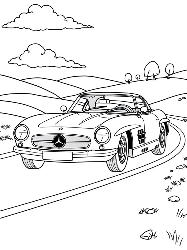 Dibujo de Mercedes-Benz 300 SLR para Colorear