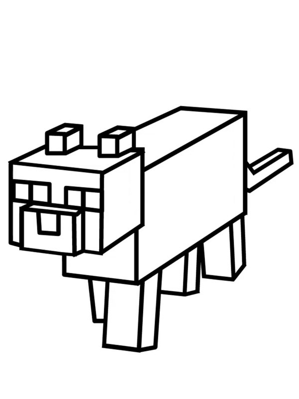 Dibujo de Gato Minecraft para Colorear