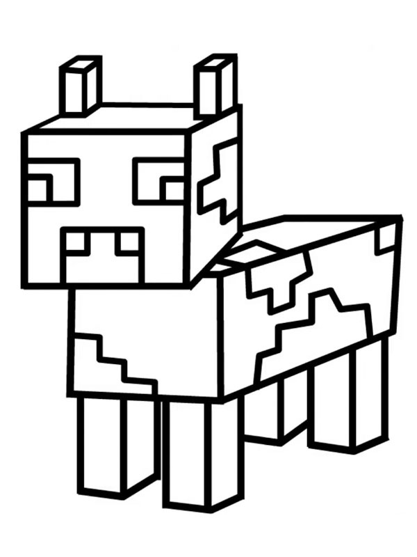 Dibujo de Minecraft Vaca para Colorear