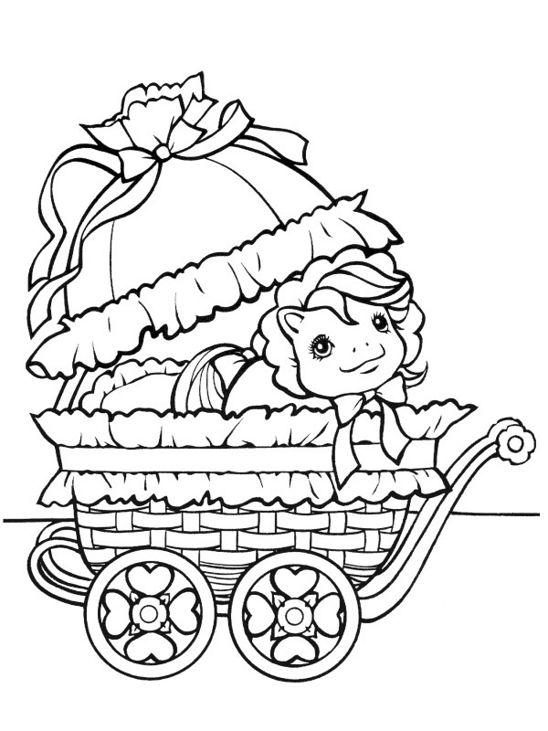 Dibujo de My Little Pony en la calesa para Colorear