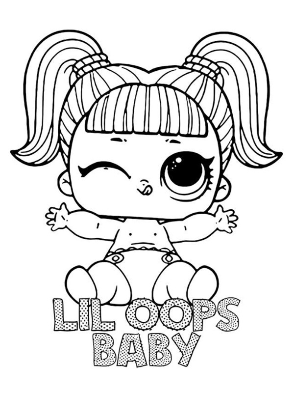 Dibujo de Lil Oops Baby LOL Surprise! para Colorear