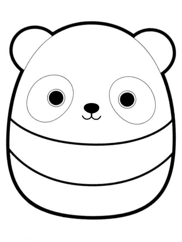 Dibujo de Panda Stanley Squishmallows para Colorear