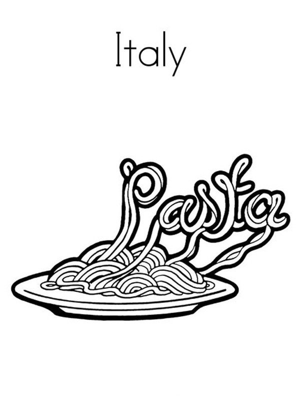 Dibujo de Pasta para Colorear