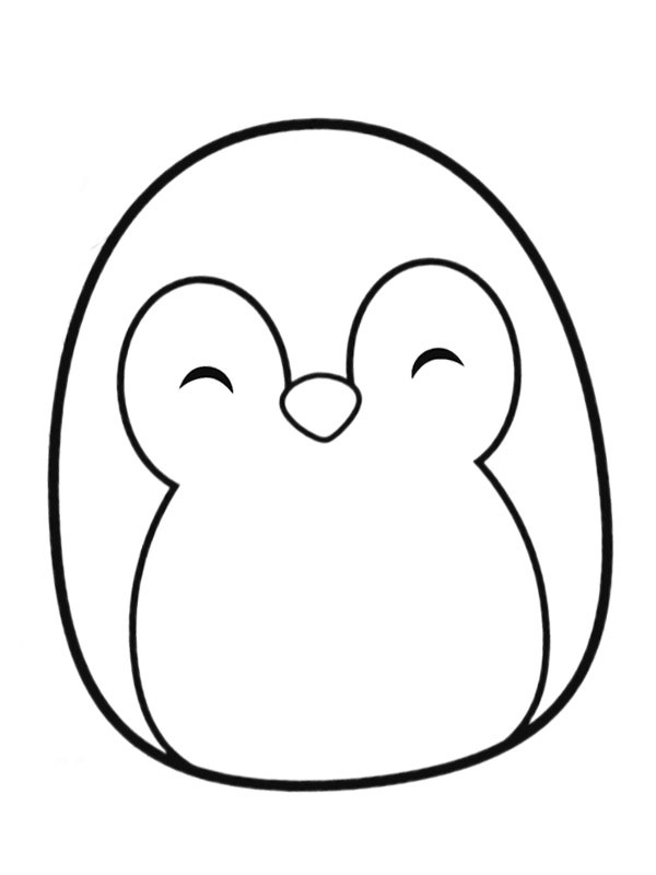 Dibujo de Squishmallows pingüino Puff para Colorear