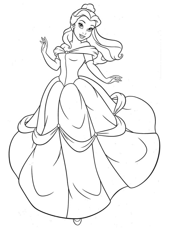 Dibujo de Princesa Bella para Colorear