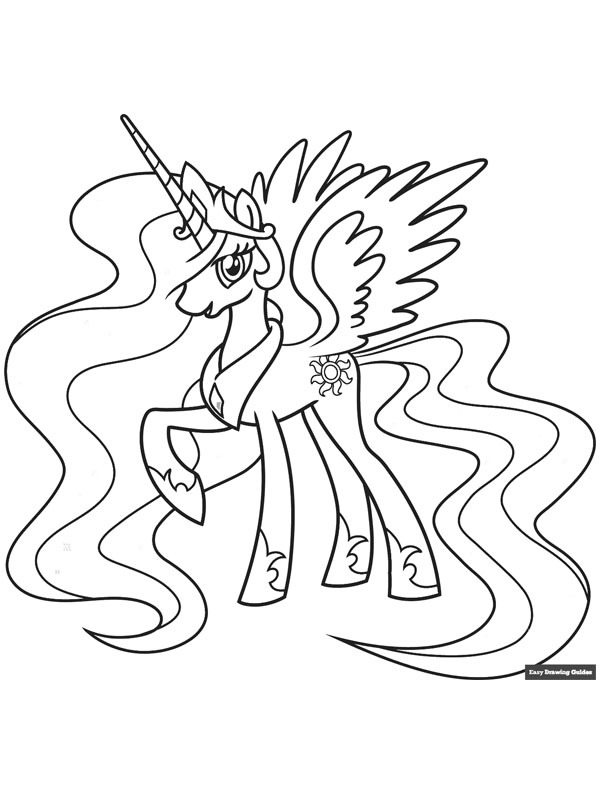 Dibujo de Princesa Celestia para Colorear