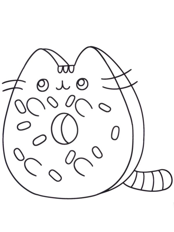 Dibujo de Donut de Pusheen para Colorear