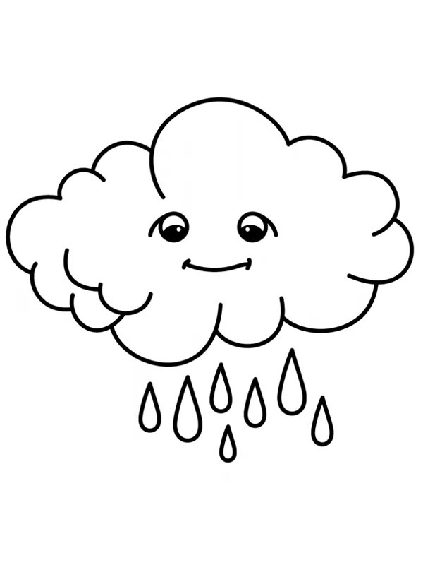 Dibujo de Nube de lluvia para Colorear