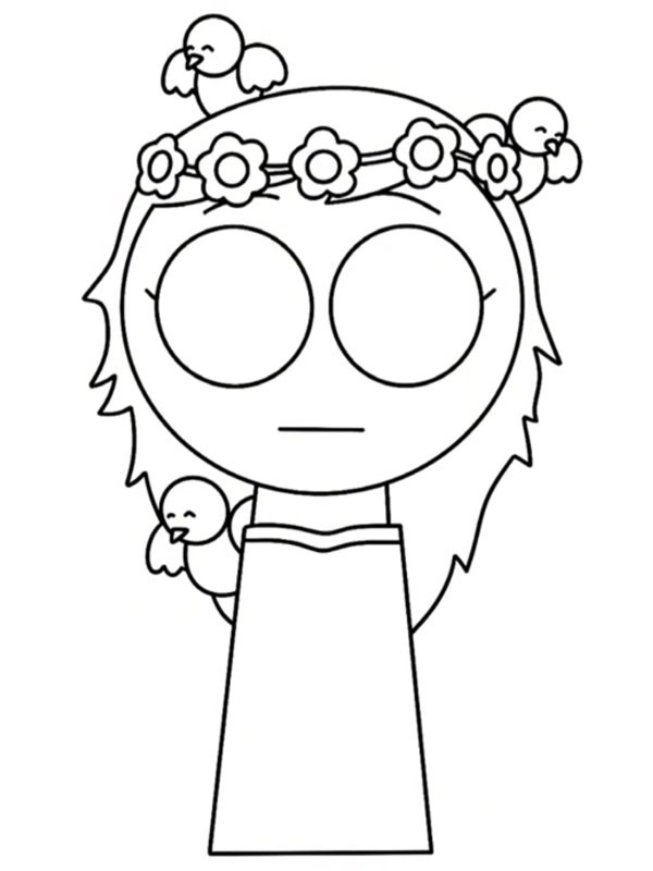 Dibujo de Rose (Incredibox Sprunki) para Colorear