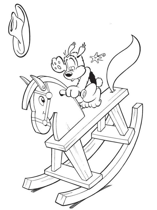 Dibujo de Samson en caballo balancín para Colorear