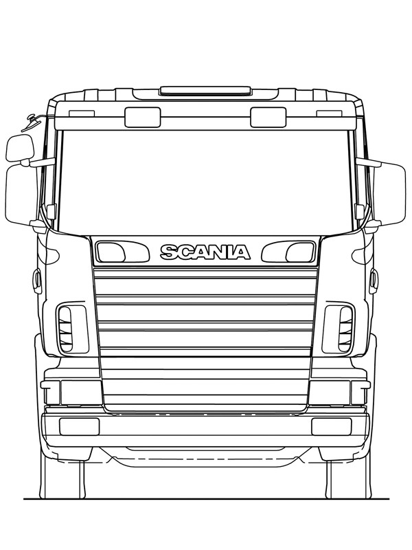 Dibujo de Camión Scania serie R para Colorear