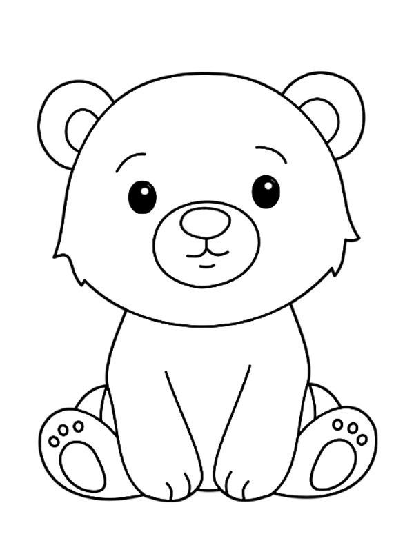 Dibujo de Oso simple para Colorear