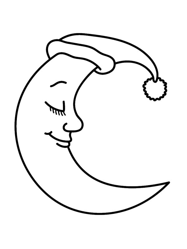 Dibujo de Luna durmiente para Colorear