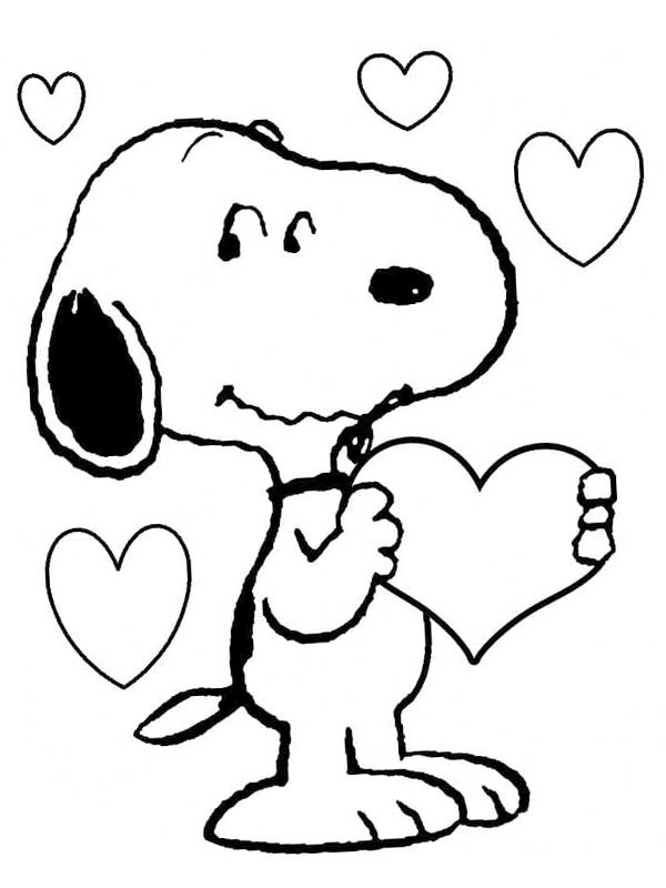 Dibujo de Snoopy está enamorado para Colorear