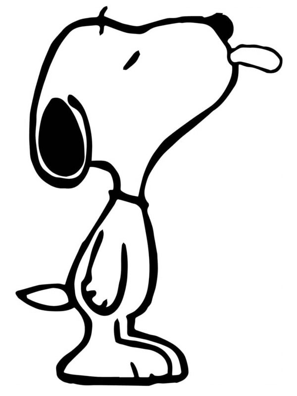 Dibujo de Snoopy saca la lengua para Colorear