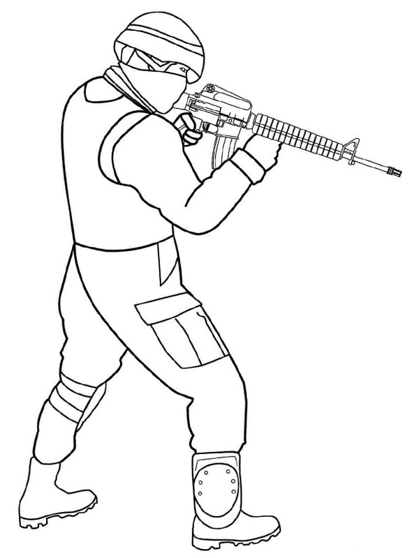 Dibujo de Soldado armado para Colorear